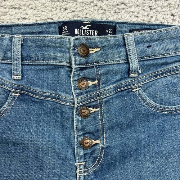 Hollister Jeans Womens 5 High Rise Super Skinny Classic Stretch Exposed Buttons - Picture 2 of 5